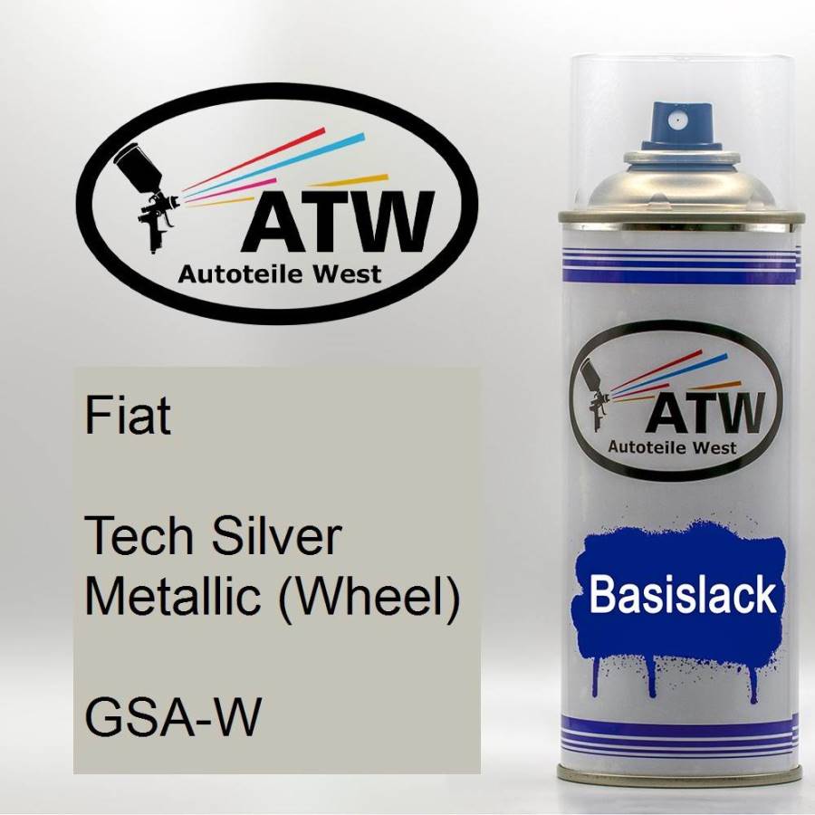 Fiat, Tech Silver Metallic (Wheel), GSA-W: 400ml Sprühdose, von ATW Autoteile West.